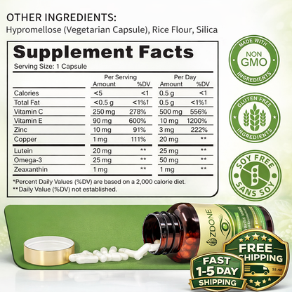 Zooone Lutein and Zeaxanthin Eye Health Vitamin and Mineral Supplement 45 day supply