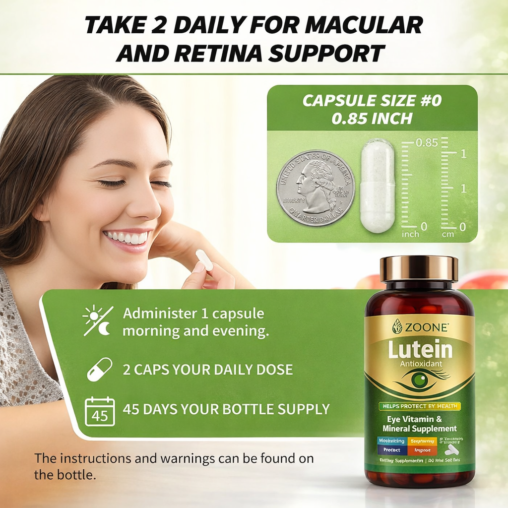 Zooone Lutein and Zeaxanthin Eye Health Vitamin and Mineral Supplement 45 day supply